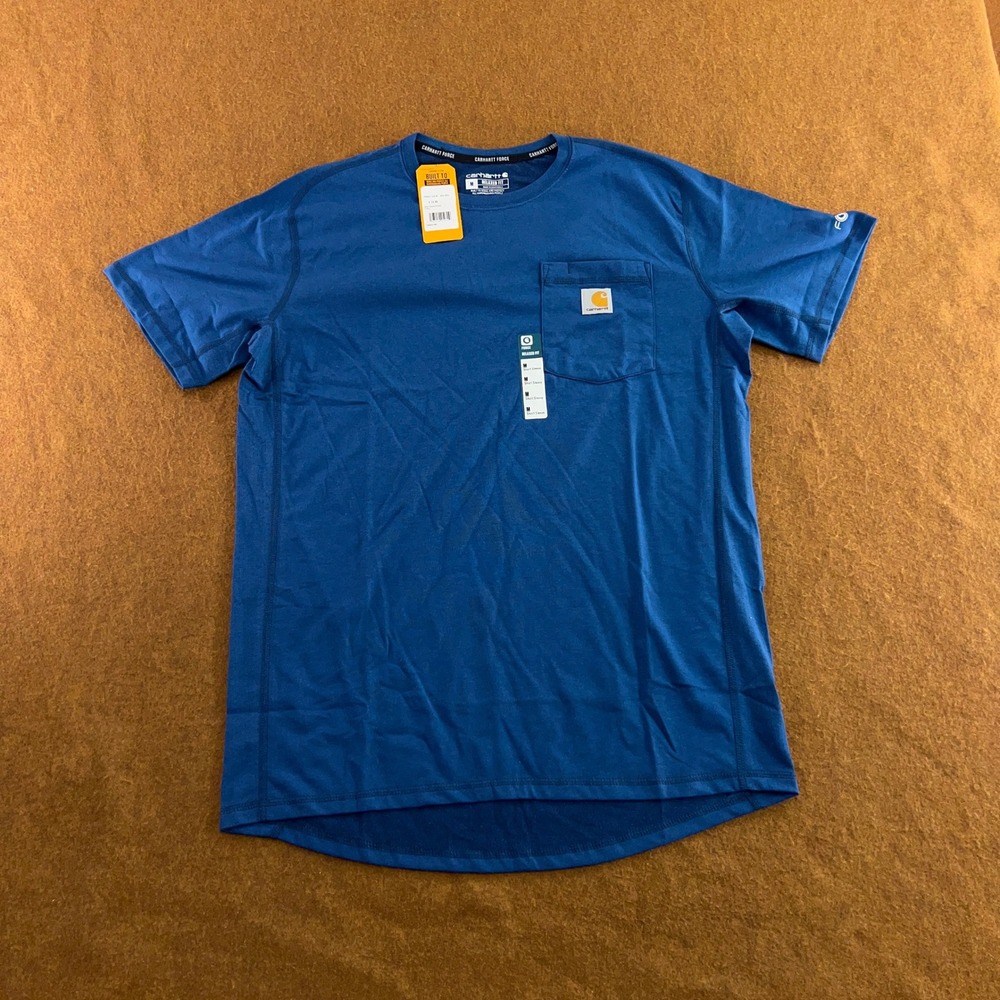 Carhartt Mens Medium Blue Force Relaxed Fit Pocket Short Sleeve T-Shirt NWT